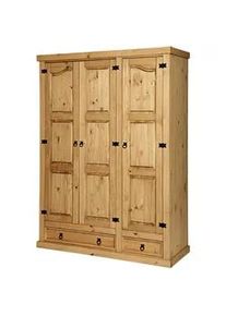 Livetastic Drehtürenschrank , Honig , Metall , Kiefer , massiv , 4 Fächer , 2 Schubladen , 151x205x56 cm , Schlafzimmer, Komplette Schlafzimmer und Serien, Schlafzimmerserien