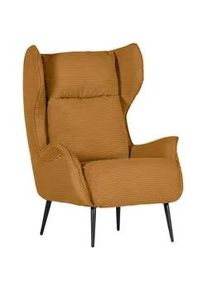 Landscape Ohrensessel , Bernsteinfarben , Textil , 83x106x89 cm , Stoffauswahl, erweiterbar (Typenauswahl) , Wohnzimmer, Sessel, Ohrensessel