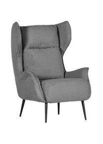 Landscape Ohrensessel , Dunkelgrau , Textil , Uni , 83x89x106 cm , Stoffauswahl, erweiterbar (Typenauswahl) , Wohnzimmer, Sessel, Ohrensessel