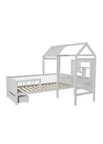 Juskys Gyerek&aacute;gy-h&aacute;z t&aacute;rol&oacute;hellyel &eacute;s asztallal feh&eacute;r