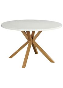 Mid.you Esstisch, Wei&szlig;, Metall, Holzwerkstoff, rund, eckig, 120x76x120 cm, Esszimmer, Esstische, Esstische rund