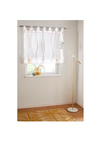 my home , Raffrollo »Dimona« mit Schlaufen Transparent, Voile, Polyester , creme/terra , Obermaterial: 100% Polyester , 140 cm