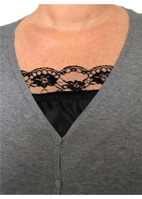 Damen Dekolleté-Spitzeneinsatz in weiß + schwarz ,Größe 2-tlg. Set, WITT, 100% Polyester