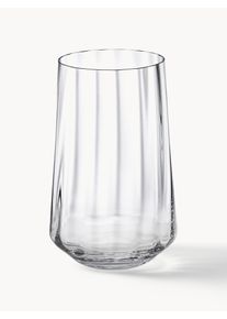 Georg Jensen Vasos de agua de cristal con relieves Bernadotte, set de 6 Cristal Ø 8 x Al 12 cm, 380 ml