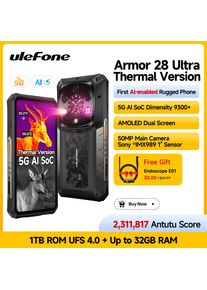 Ulefone Armor 28 Ultra Thermal Imaging 5G AI Rugged Phone 1TB ROM+32GB RAM Smartphone Android AMOLED 6.67" Dimensity 9300+ 120W