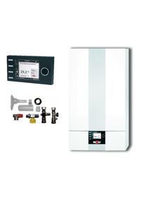 Wolf CGB-2-K-24 24kW Gasbrennwert Kombitherme Paket mit Bedienmodul BM2, Anschlusszubeh&ouml;r Aufputz, f&uuml;r Heizen und Warmwasser