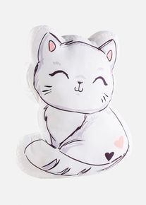 Coussin déco en forme de chat - blanc - taille 30x40 cm - bonprix