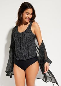 bonprix Mujer, Bañador con forma de globo, negro, 38