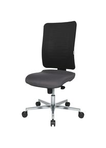 eurokraft pro Silla giratoria de oficina V2 con asiento adecuado para la columna, pata en cruz de aluminio, respaldo reticulado, antracita