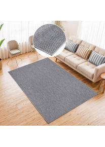 my home Teppich »Rhodos, In-und Outdoor geeignet« rechteckig 3 mm Höhe Sisal-Optik, Wetterfest & UV-beständig, Wohnzimmer, Balkon, Camping in grau