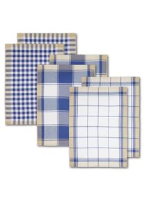 Dyckhoff Geschirrtuch »KARO, Maße je Tuch ca. 50x70 cm« mit drei verschiedenen Motiven in blau