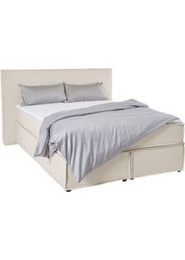 LeGer Home by Lena Gercke Boxspringbett »Yuma« incl. Topper in beige, Größe Liegefläche B/L: 140 cm x 200 cm