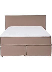 LeGer Home by Lena Gercke Boxspringbett »Yuma« incl. Topper in grau, Größe Liegefläche B/L: 140 cm x 200 cm