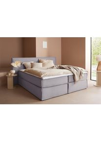 LeGer Home by Lena Gercke Boxspringbett »Yuma« incl. Topper in grau, Größe Liegefläche B/L: 180 cm x 200 cm