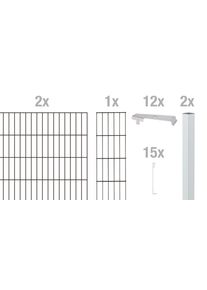Alberts Gabionenzaun »Cluster-Gabionen Anbauset« anthrazit in grau, Größe H/L: 80 cm x 2 m