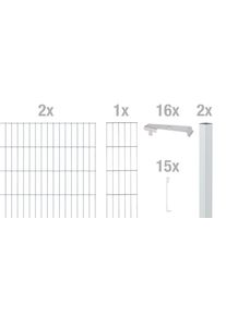 Alberts Gabionenzaun »Cluster-Gabionen Anbauset« feuerverzinkt in silberfarben, Größe H/L: 100 cm x 2 m