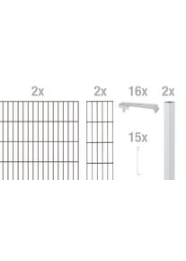 Alberts Gabionenzaun »Cluster-Gabionen Grundset« anthrazit in grau, Größe H/L: 100 cm x 2 m