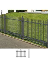 Alberts Metallzaun »Anbauset Chaussee« Höhe: 100 und 120 cm in grau, Größe H/L: 100 cm x 2 m