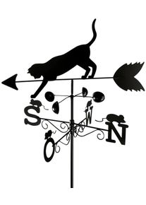 Wenko Wetterfahne »Katze« BxLxH: 50x40x170 cm in schwarz, Größe B/H/L: 50 cm x 170 cm x 40 cm