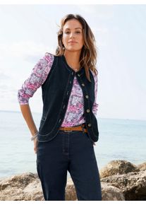 Dames Jeansgilet met strookzakken in dark-blue ,maat 38, WITT, 81% Katoen, 17% Polyester, 2% Elastan