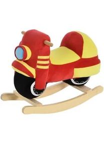 HOMCOM Kinder Schaukeltier, Rot, Plüsch+ Holz , 25.5x48x60 cm , Spielzeug, Sonstiges Spielzeug