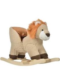HOMCOM Kinder Schaukeltier, Braun, Plüsch+ Holz , 35x50x68 cm , Spielzeug, Sonstiges Spielzeug