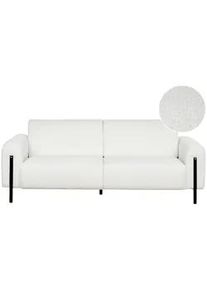 Beliani 3-Sitzer-Sofa Bouclé weiß Askim , Weiß, Schwarz , Textil , 207x87x89 cm , Wohnzimmer, Sofas & Couches, Sofas, 3-Sitzer Sofas