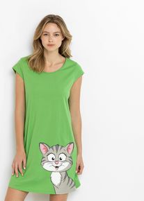 Kort nattlinne i ekologisk bomull - gr&ouml;n - storlek 56/58 (3XL) - bonprix