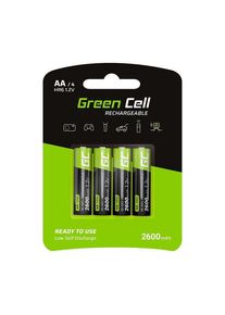 Green Cell Rechargeable Batteries 4x AA R6 2600mAh