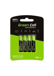 Green Cell Rechargeable Batteries 4x AAA HR03 950mAh