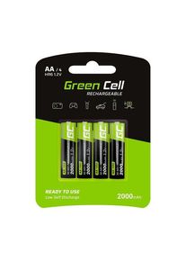 Green Cell Rechargeable Batteries 4x AA HR6 2000 mAh