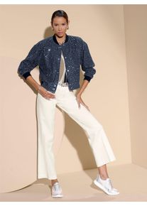 Dames Blouson met glinsterende pailletten in dark-blue ,maat 38, WITT, 100% Katoen. Garnering: 95% Katoen, 5% Elastan