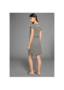 Laura Scott , Sommerkleid mit Grafikmuster, Shirtkleid , beige-schwarz-geometrisch , N-Gr , 40/42 -N-Gr , 40/42 , Shirtkleid mit auffälligem...