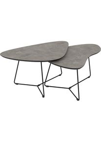 Hela , Couchtisch »PISA« Set, 2 Stk. tlg. , Betonoptik dunkel/Schwarz + Schwarz + Betonoptik dunkel