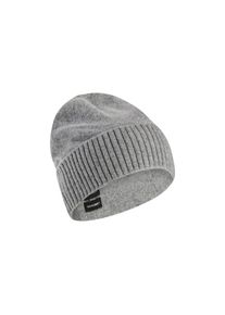 Camel Active , Beanie mit breitem Strick-Bund und Logo-Badge , Stone Grey
