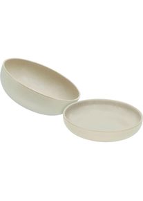Creatable , Salatschüssel »Uno« 2 Stk. aus Steinzeug Vintage-Look, Ø 26 cm, Made in Europe , Sand