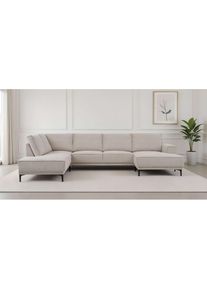 OTTO home, Wohnlandschaft &raquo;XXL Sofa Oland, Struktur, Flachgewebe, Luxus-Microfaser, Boucle&laquo; U-Form, 345 cm, Wellenunterfederung, Skandi-Design, 