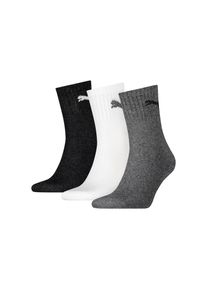 Puma , Sportsocken »short crew« 3 Stk. tlg. gepolsterte Frottee-Sohle, atmungsaktiv , 1x schwarz, 1x weiß, 1x grau-meliert , 35-38 , 35-38 , Socken...