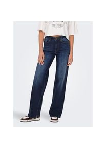 Only , 5-Pocket-Jeans »ONLMADISON – Weite Jeans mit hoher Taille und 5-Pocket-Design« weit, modisch, Denim, Baumwollmischung , Dark Blue Denim ,...