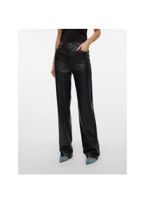 V&eacute;ro Moda Vero Moda, Damen, Lederimitathose &raquo;VMTESSA HR WIDE PL PANTS NOOS&laquo;, Black, L&auml;nge 32, 29 -L&auml;nge 32, Black, Modische Hose von Vero Moda