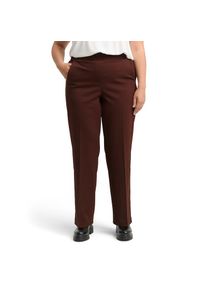 Tom Tailor PLUS, Damen, Bundfaltenhose mit elastischem Gummizug, dark pecan brown, N-Gr, 50 -N-Gr, dark pecan brown, Stoffhose von Tom Tailor PLUS