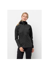 Jack Wolfskin, Damen, Softshelljacke &raquo;GO HIKE SOFTSHELL W&laquo; mit Kapuze, black, S (36), black, H&auml;lt Regen ab