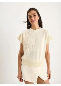 Bianco Lucci Pull-over Femme beige taille S-L