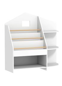 AIYAPLAY Children's Shelf with 7 Shelves for Books, Toys, Rounded Edges, Holds 40 kg, White | Aosom Ireland