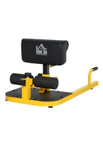 HOMCOM 3-in-1 Padded Push Up Sit Up Deep Sissy Squat Machine Home Gym Work Out Leg Fitness Equipment, Yellow | Aosom Ireland