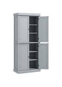 HOMCOM Kitchen cabinet sideboard modern style with cupboard doors, adjustable shelves, 76 x 40.5 x 184 cm, gray | Aosom Ireland