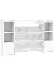 AIYAPLAY Children's storage shelf, shelf for toys and books, for tidy organizing, 8 removable boxes, White | Aosom Ireland
