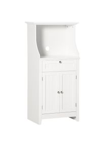 HOMCOM Microwave cabinet for kitchen with 1 drawer, 2 doors 60 x 40 x 122.5 cm - MDF - White | Aosom Ireland