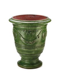 Poterie de la Madeleine Pflanzkübel Vase d’Anduze Moosgrün Groß