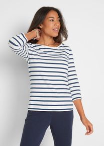 bonprix Női Hossz&uacute; ujj&uacute; sztreccs p&oacute;l&oacute; tiszta bio-pamutb&oacute;l, feh&eacute;r, 48/50